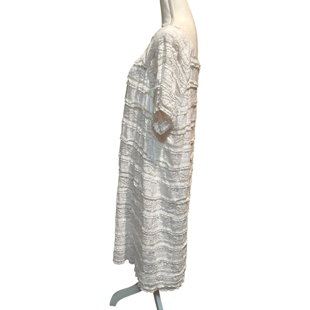Chris McLaughlin Chic White‎ Textured Midi Dress size 24W lined - Picture 3 of 7